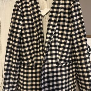 J. Crew Black and White Checkered Blazer